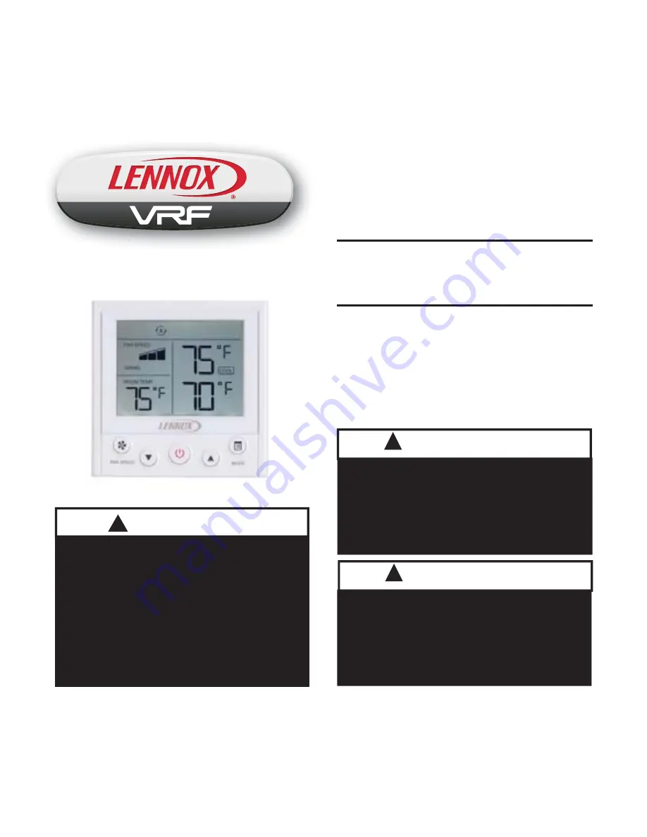 Lennox V0STAT54P-2 Installation & Operation Instructions Download Page 1