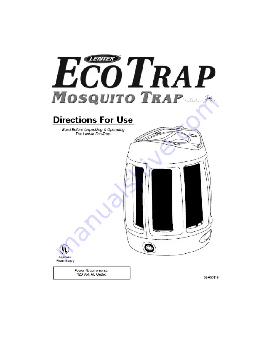 Lentek EcoTrap Direction For Use And Installation Download Page 1