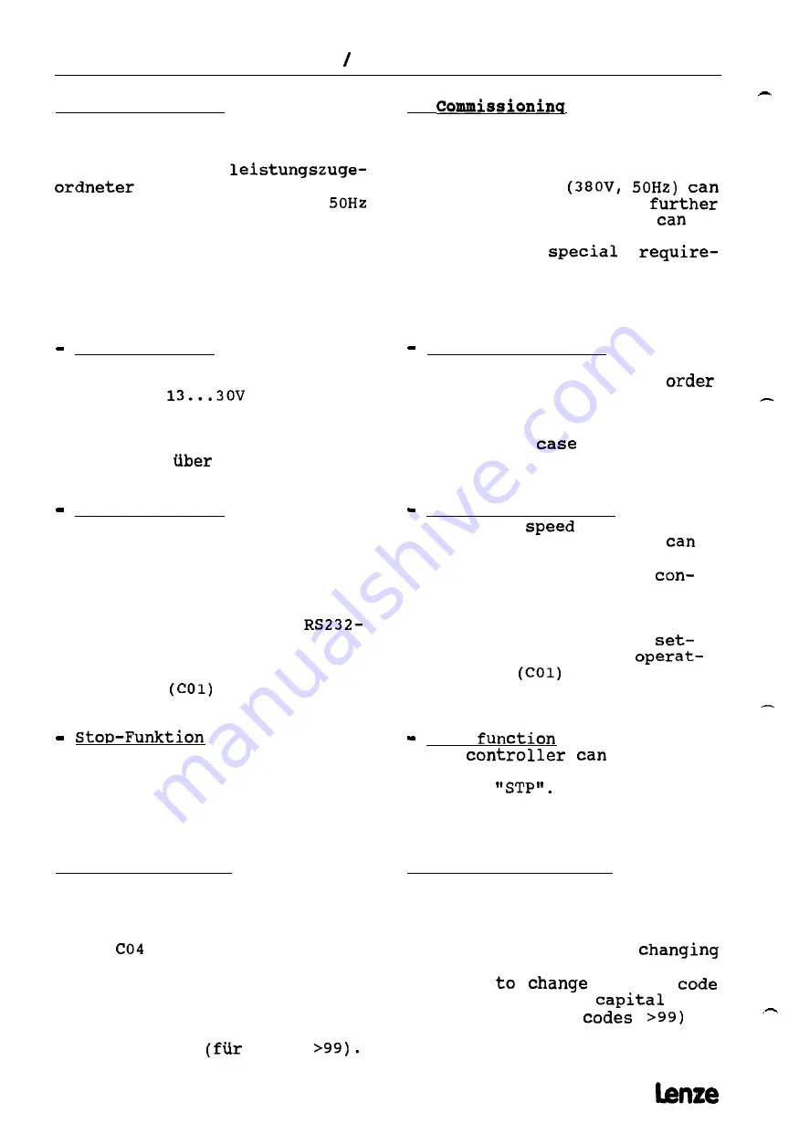 Lenze 8600 series Technical Description Download Page 26