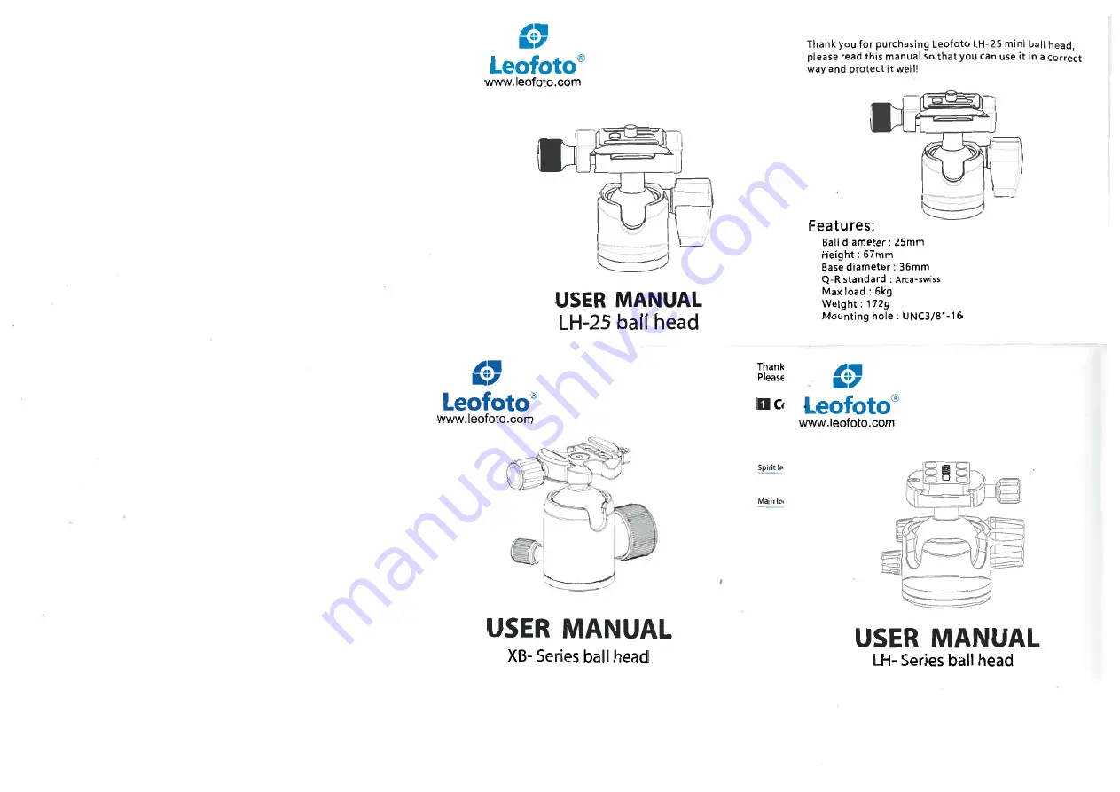 LEOFOTO LH-25 User Manual Download Page 1