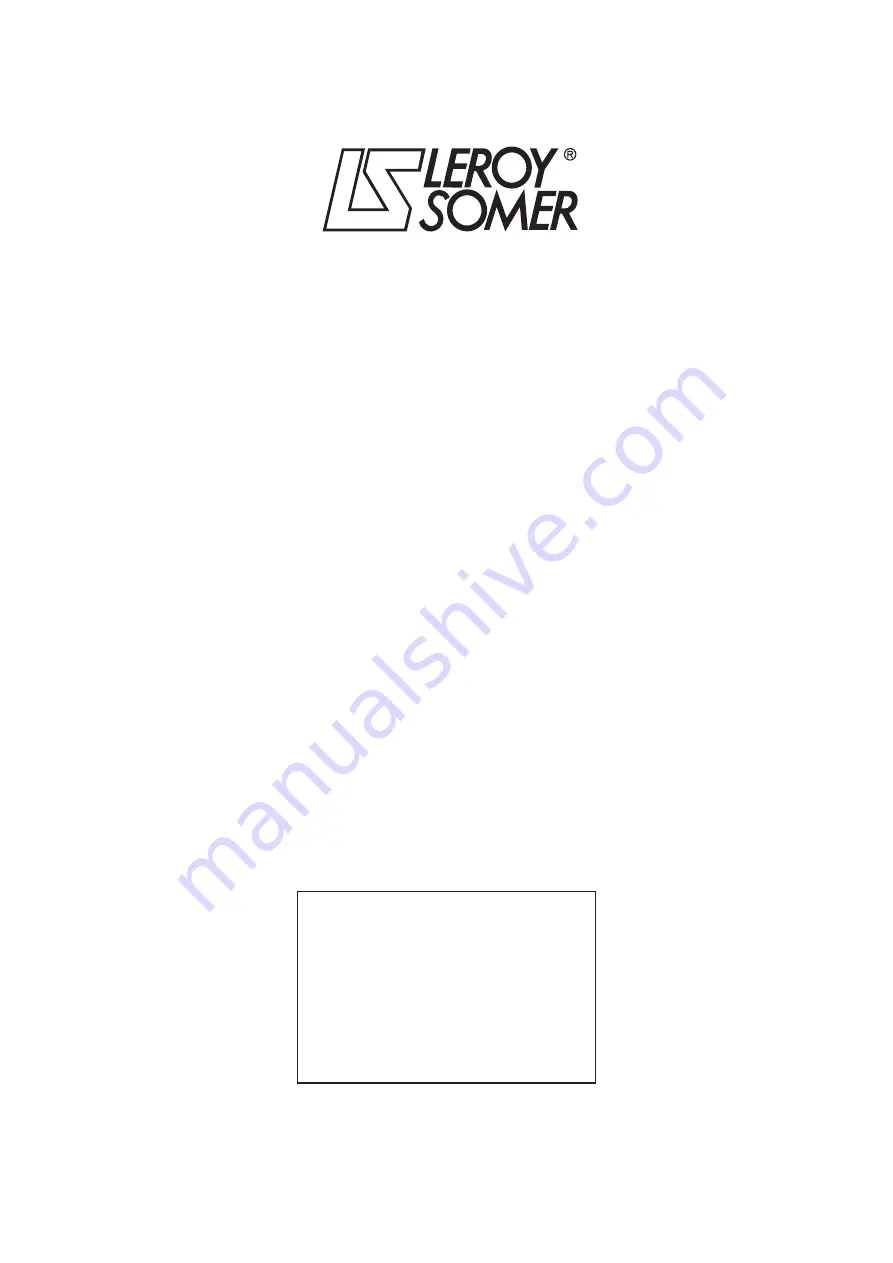 Leroy-Somer FLS 100 FCR Maintenance Manual Download Page 10