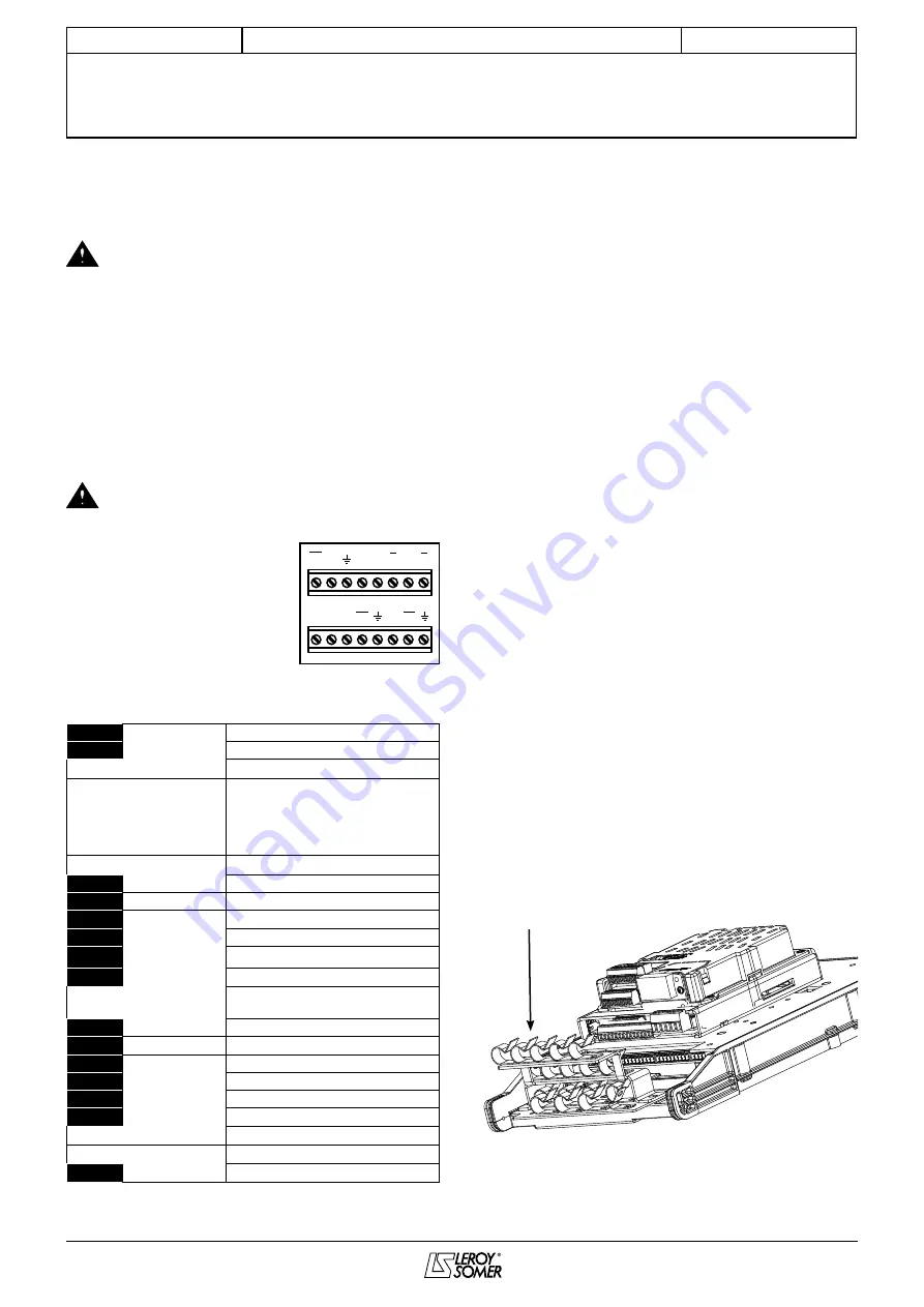 Leroy-Somer POWERDRIVE MD2CS Installation And Maintenance Manual Download Page 36