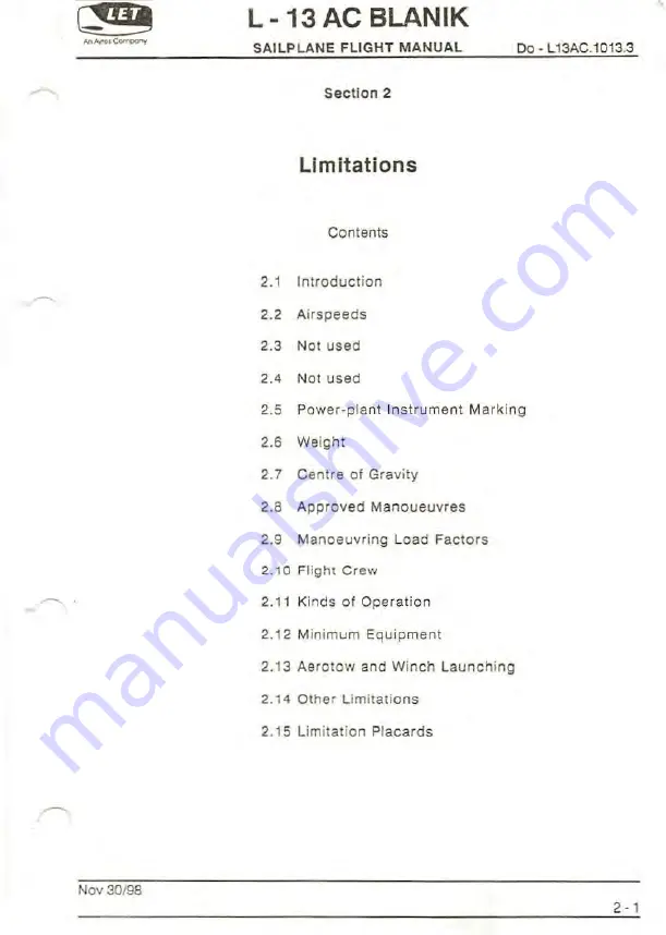 LET L-13 AC BLANIK Скачать руководство пользователя страница 12