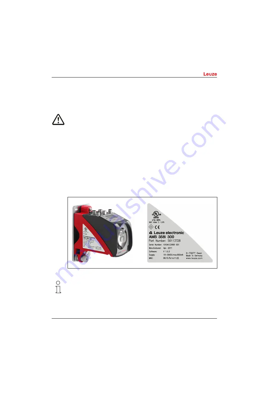 Leuze electronic AMS 355i Скачать руководство пользователя страница 21