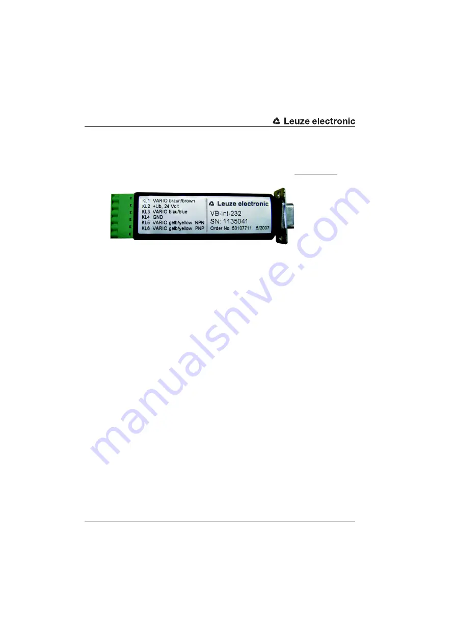 Leuze electronic VARIO B Manual Download Page 10