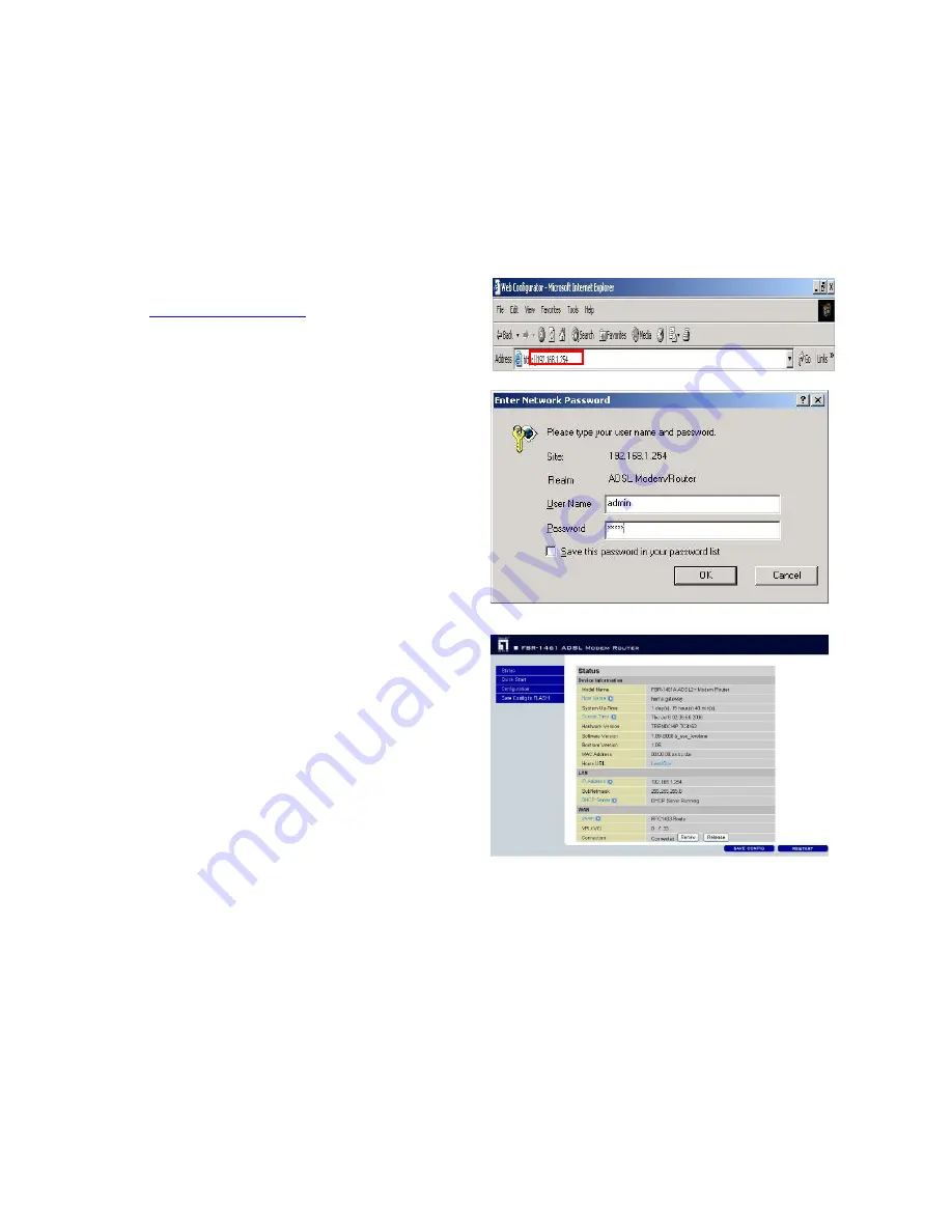 LevelOne ADSL2 FBR-1461 Quick Installation Manual Download Page 8