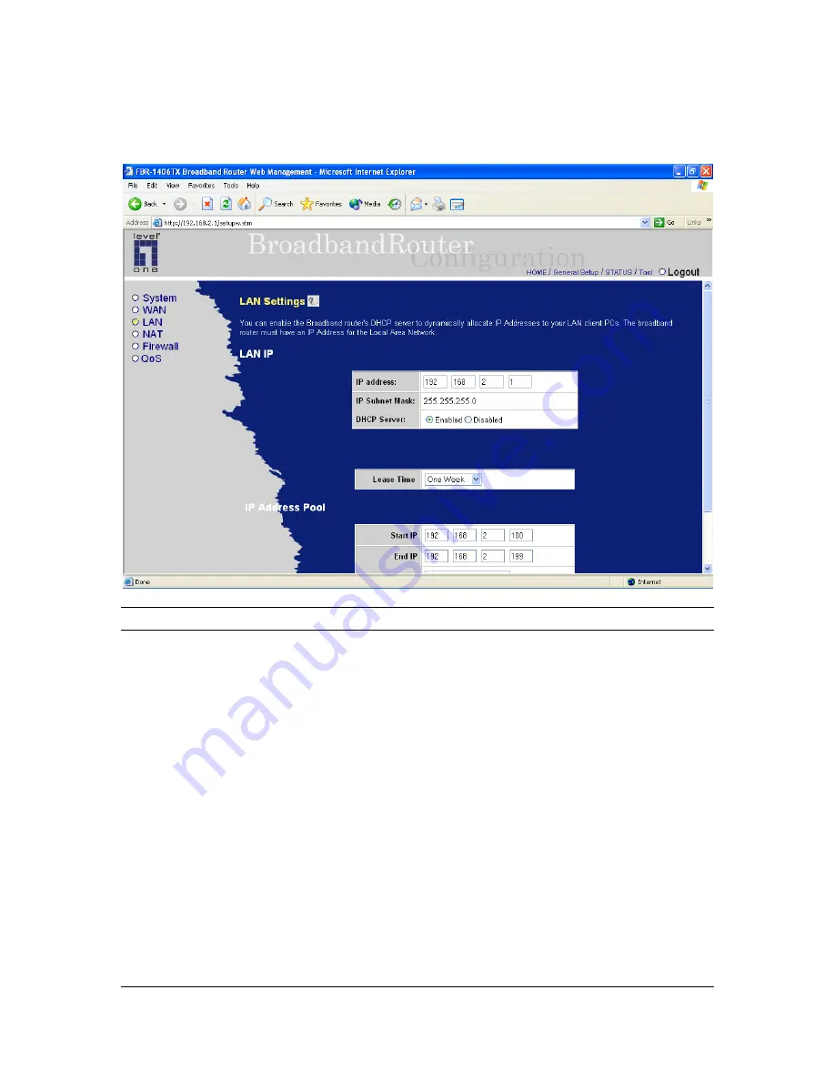 LevelOne FBR-1406TX User Manual Download Page 38