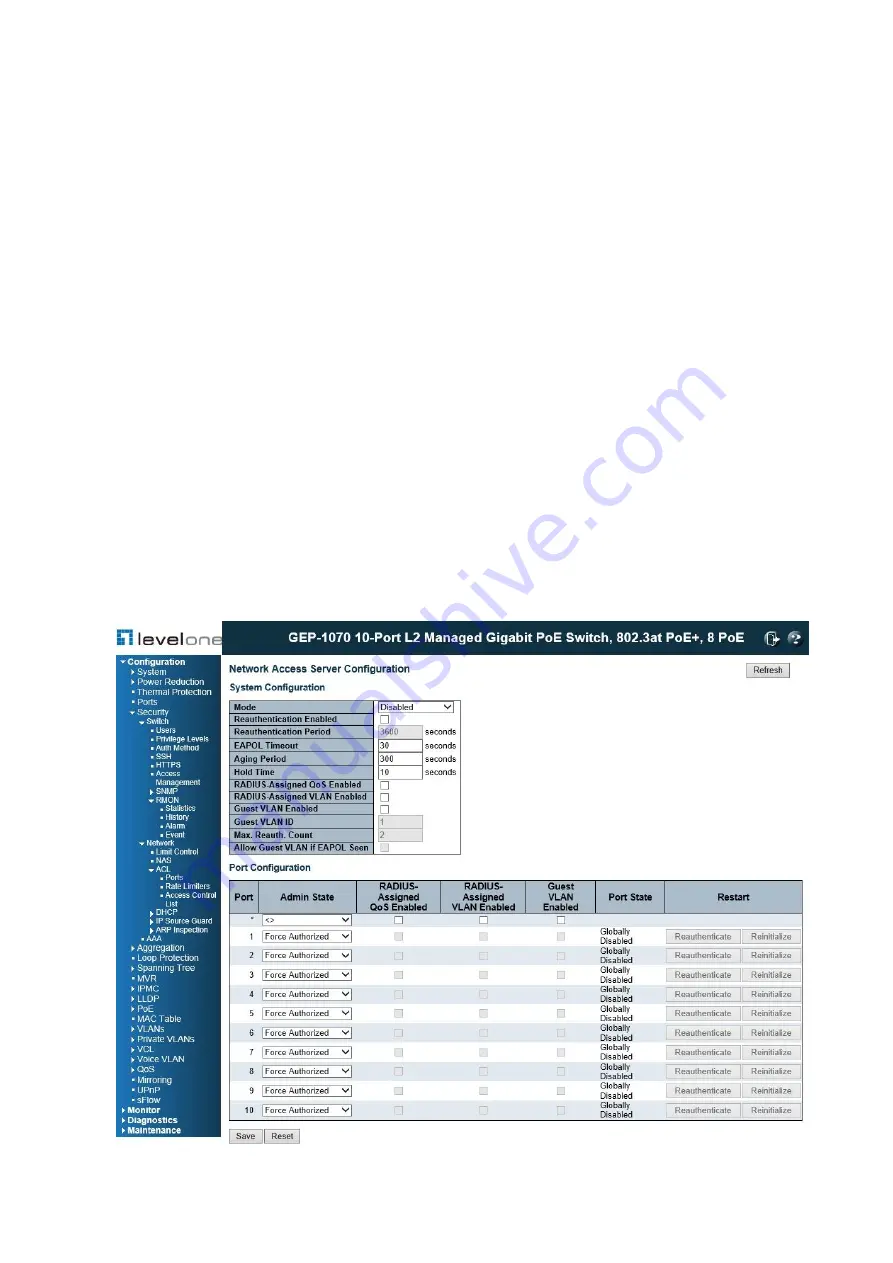 LevelOne GEP-1070 User Manual Download Page 82