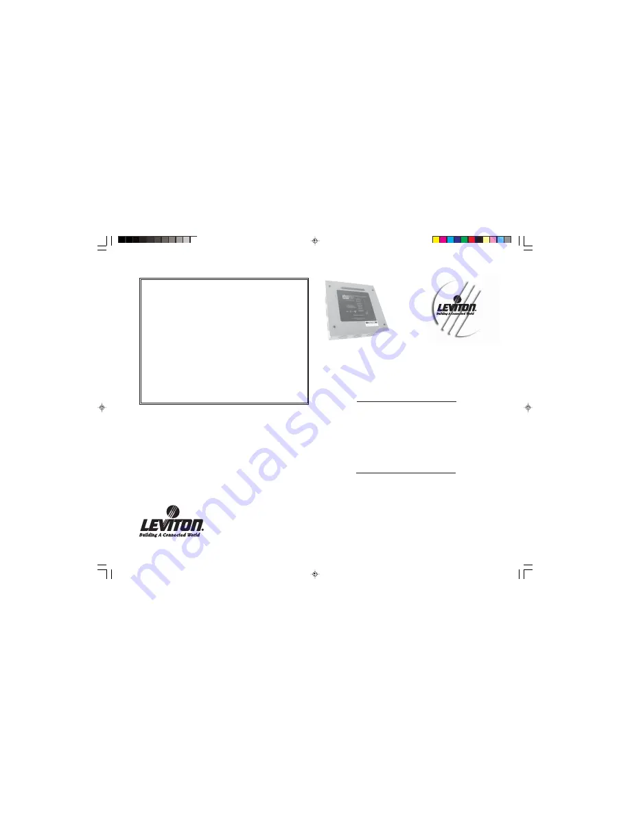 Leviton 47120 Installation Instructions Manual Download Page 1