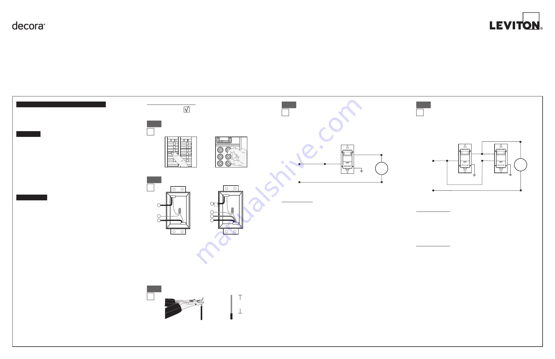 Leviton decora ODS10-TD Series Installation Instructions Download Page 1