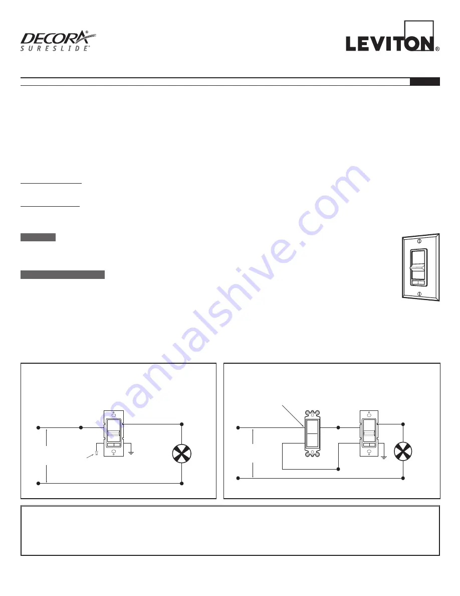 Leviton Decora Sureslide 6629-3, 1.5A Скачать руководство пользователя страница 1