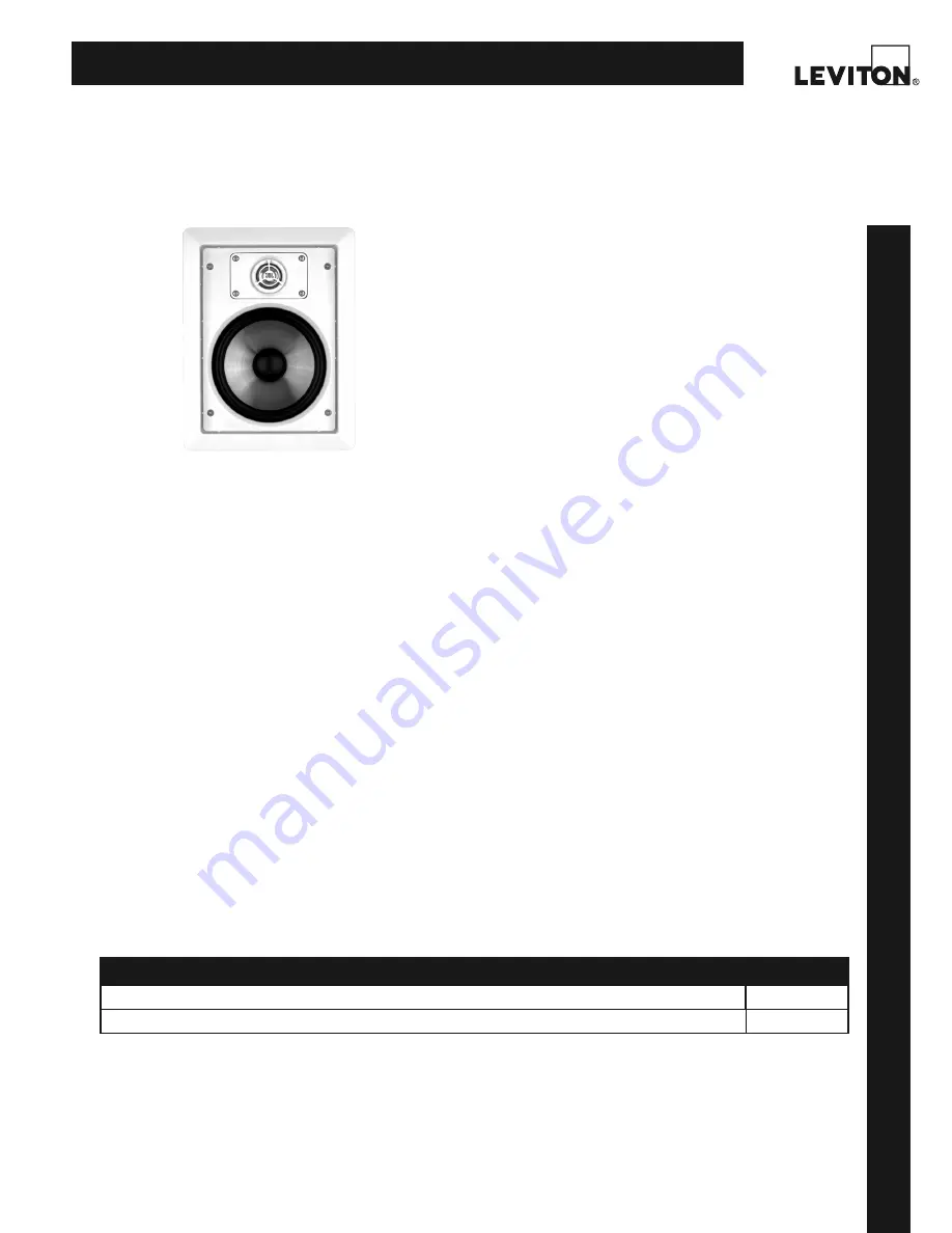 Leviton JBL AE180 Product Data Download Page 1