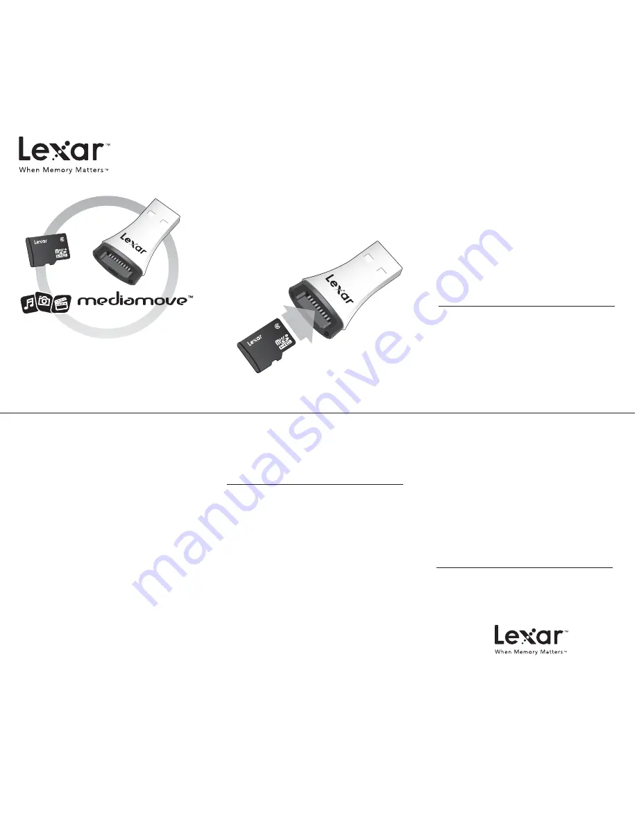 Lexar MEDIAMOVE Quick Start Manual Download Page 1