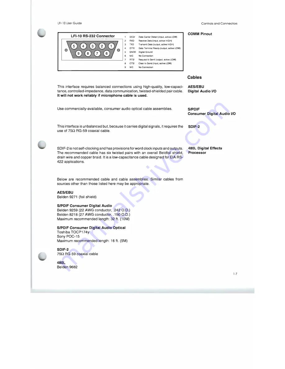 Lexicon LFI-10 User Manual Download Page 15