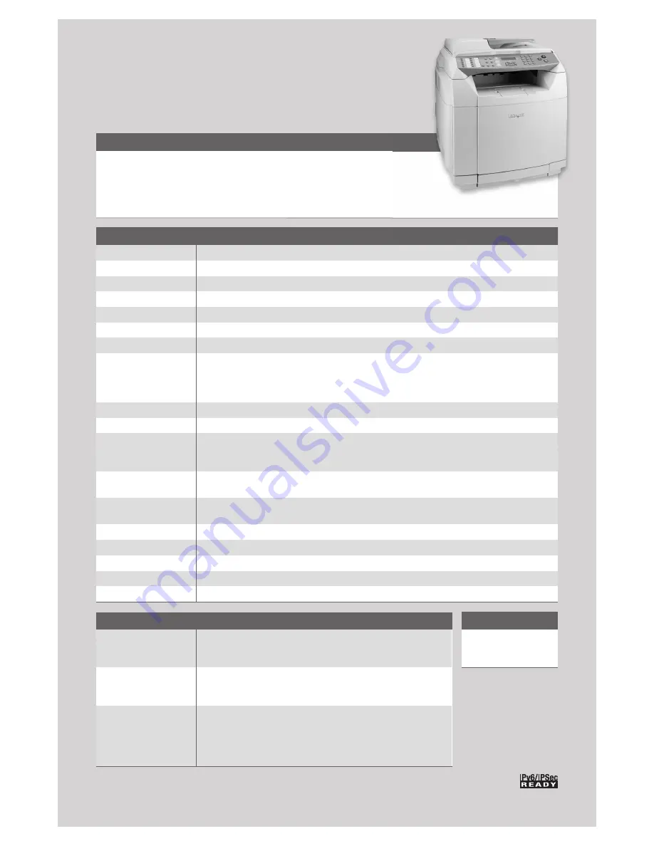 Lexmark 25C0210 Specifications Download Page 2