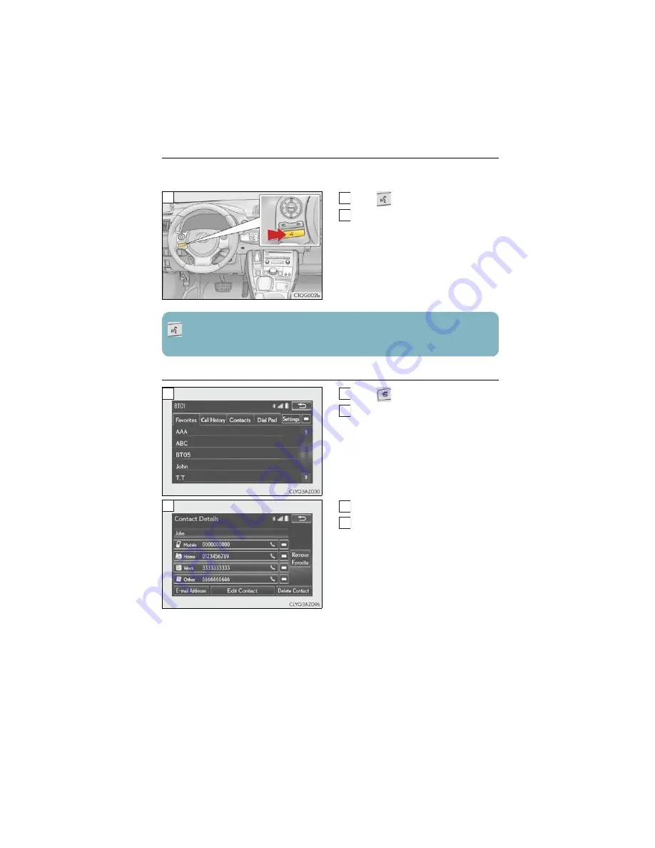 Lexus 2015 CT200H Quick Manual Download Page 44