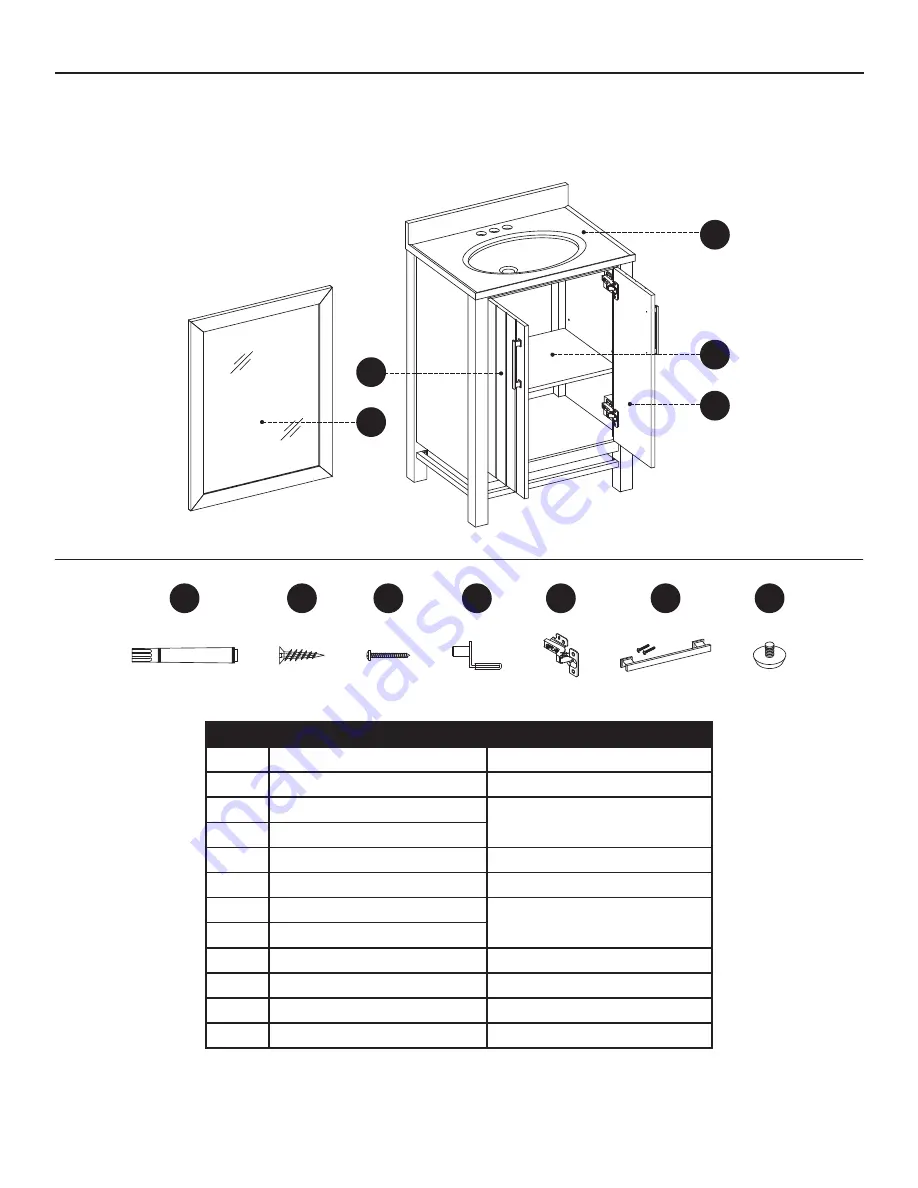 LF STYLE SELECTIONS VANITY WITH TOP AND MIRROR  2459VM-25-271 Assembly And Installation Instructions Manual Download Page 9