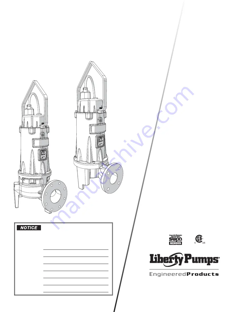 Liberty Pumps 2LE Series Installation Manual Download Page 1