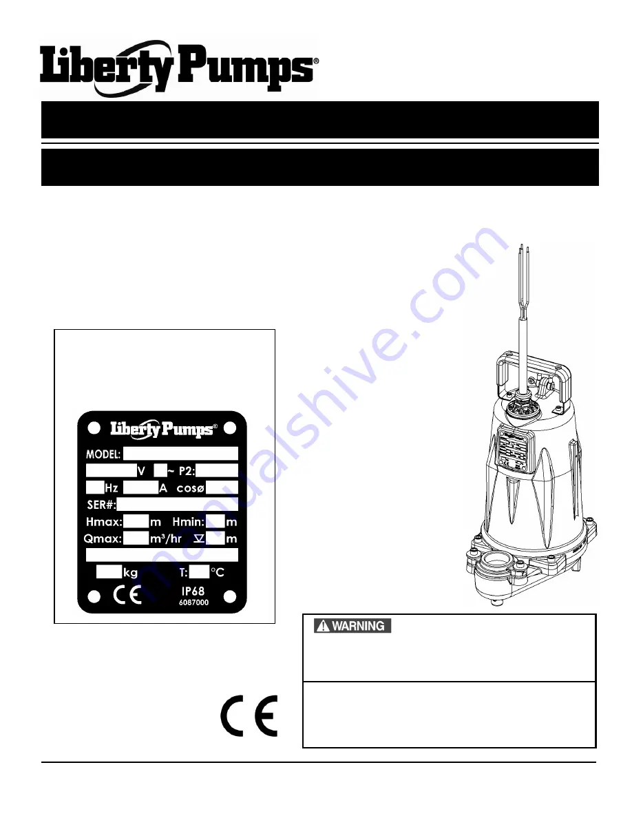 Liberty Pumps FL152M-3E Owner'S Manual Download Page 1