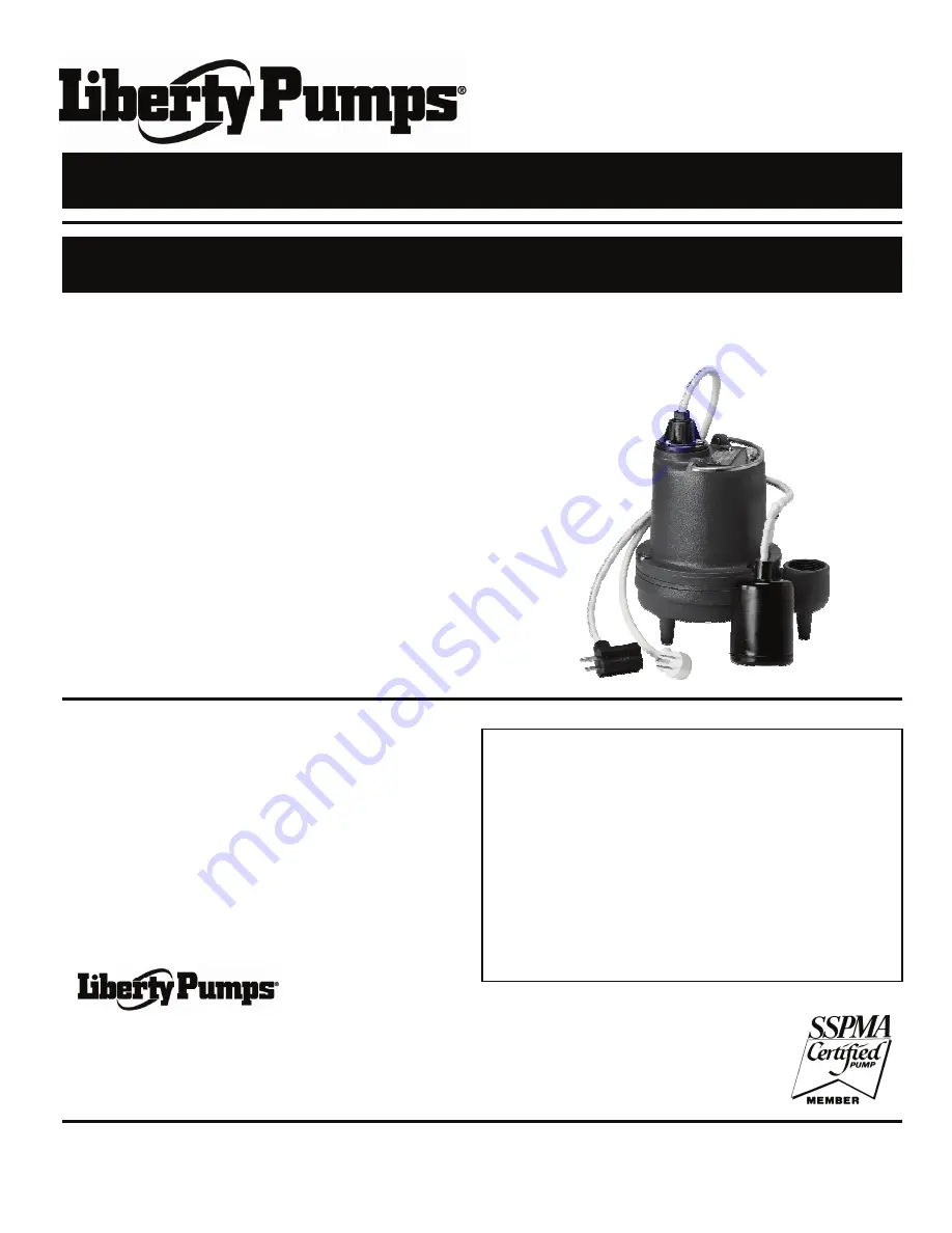 Liberty Pumps HT40 Series Installation Manual Download Page 1