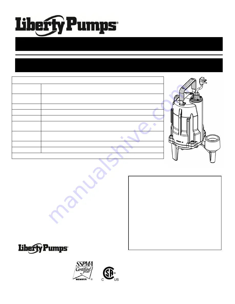 Liberty Pumps ProVore PRG101A Installation Manual Download Page 23