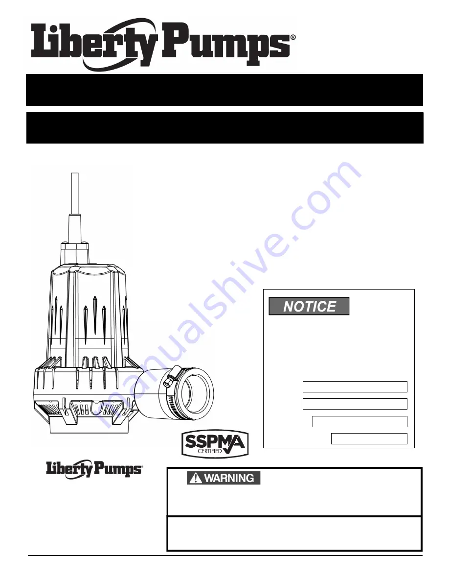 Liberty Pumps StormCell 442 Series Скачать руководство пользователя страница 1