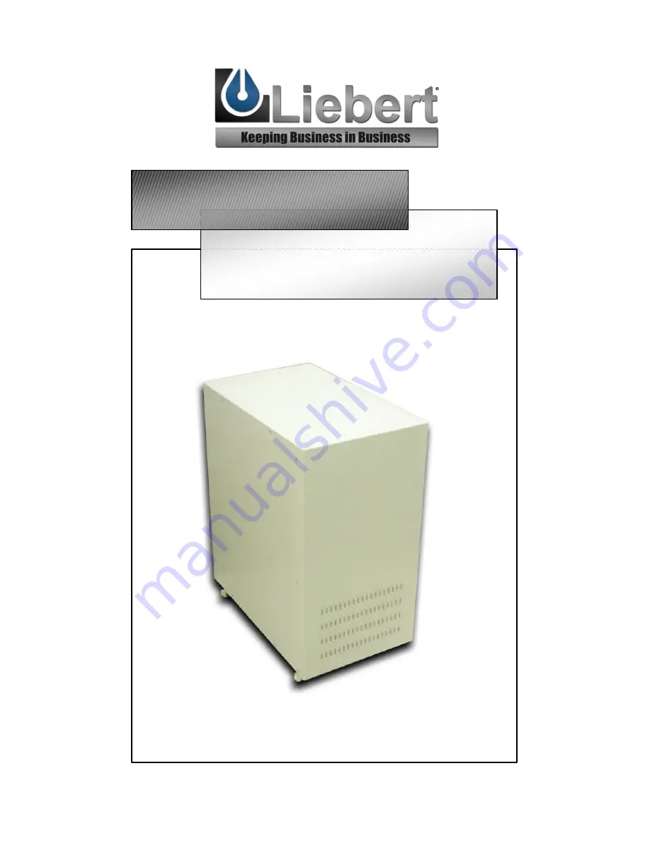 Liebert Battery Cabinet User Manual Download Page 1