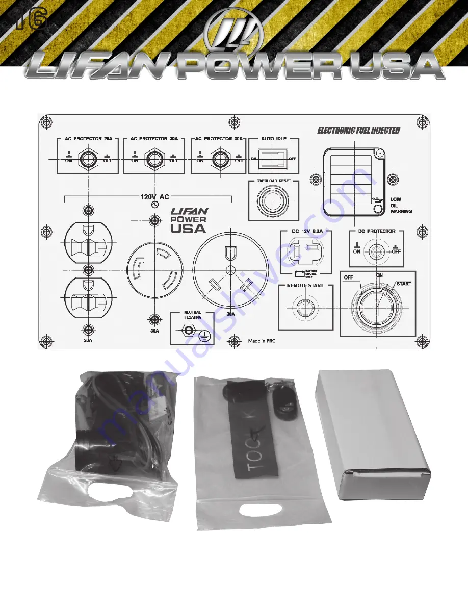 LIFAN	 Power USA Energy Storm ESI-7000iER-EFI Скачать руководство пользователя страница 16