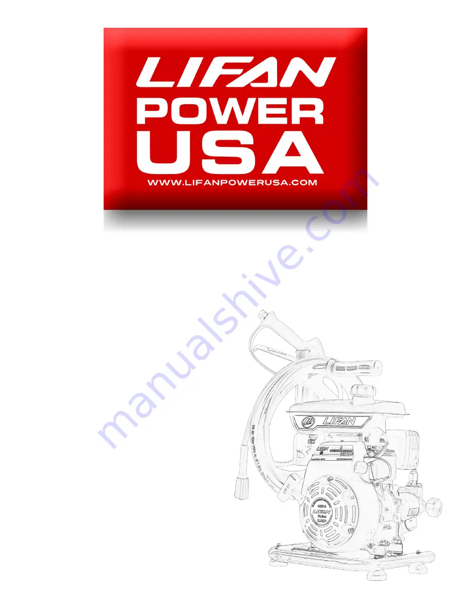 LIFAN	 Power USA Pressure Storm Series Operating Instructions And Owner'S Manual Download Page 2