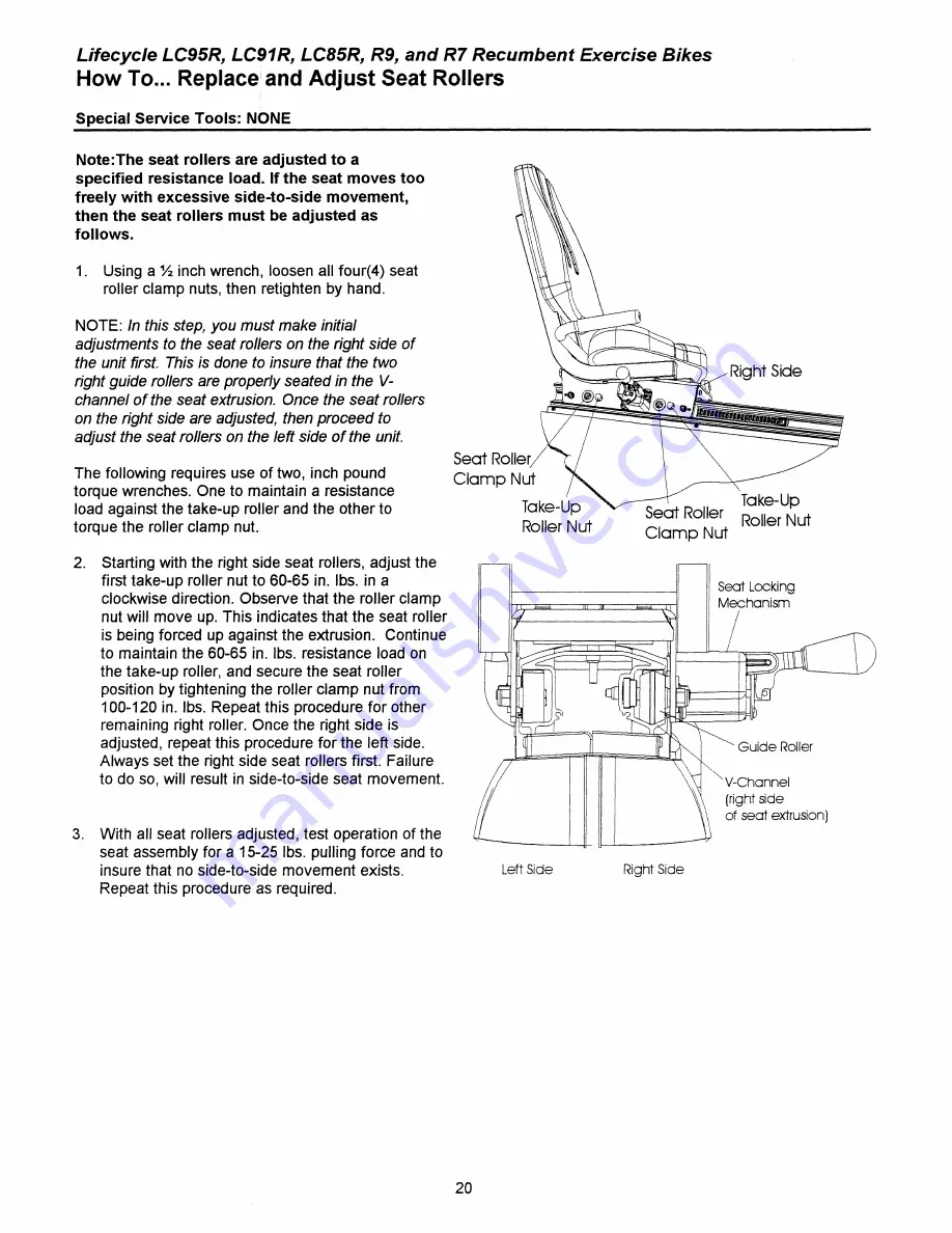 Life Fitness Lifecycle LC8500R Series Service Manual Download Page 66