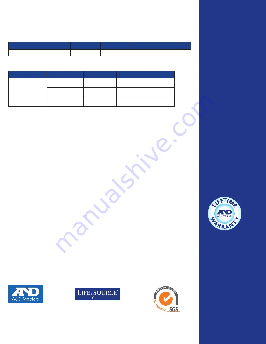 Life Sourse UA-789AC Specification Download Page 2