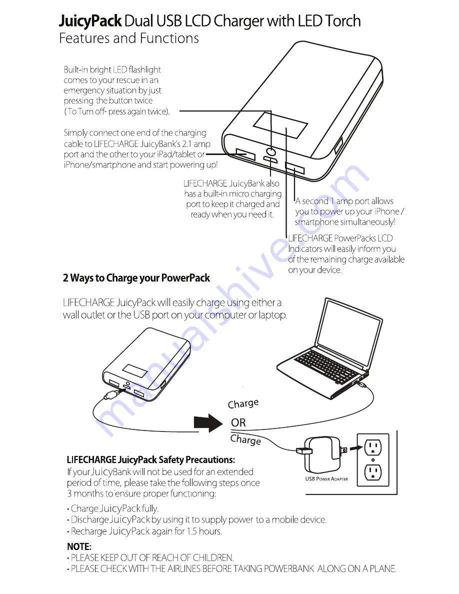 lifeCharge JuicyPack 16,800 mAh Скачать руководство пользователя страница 3