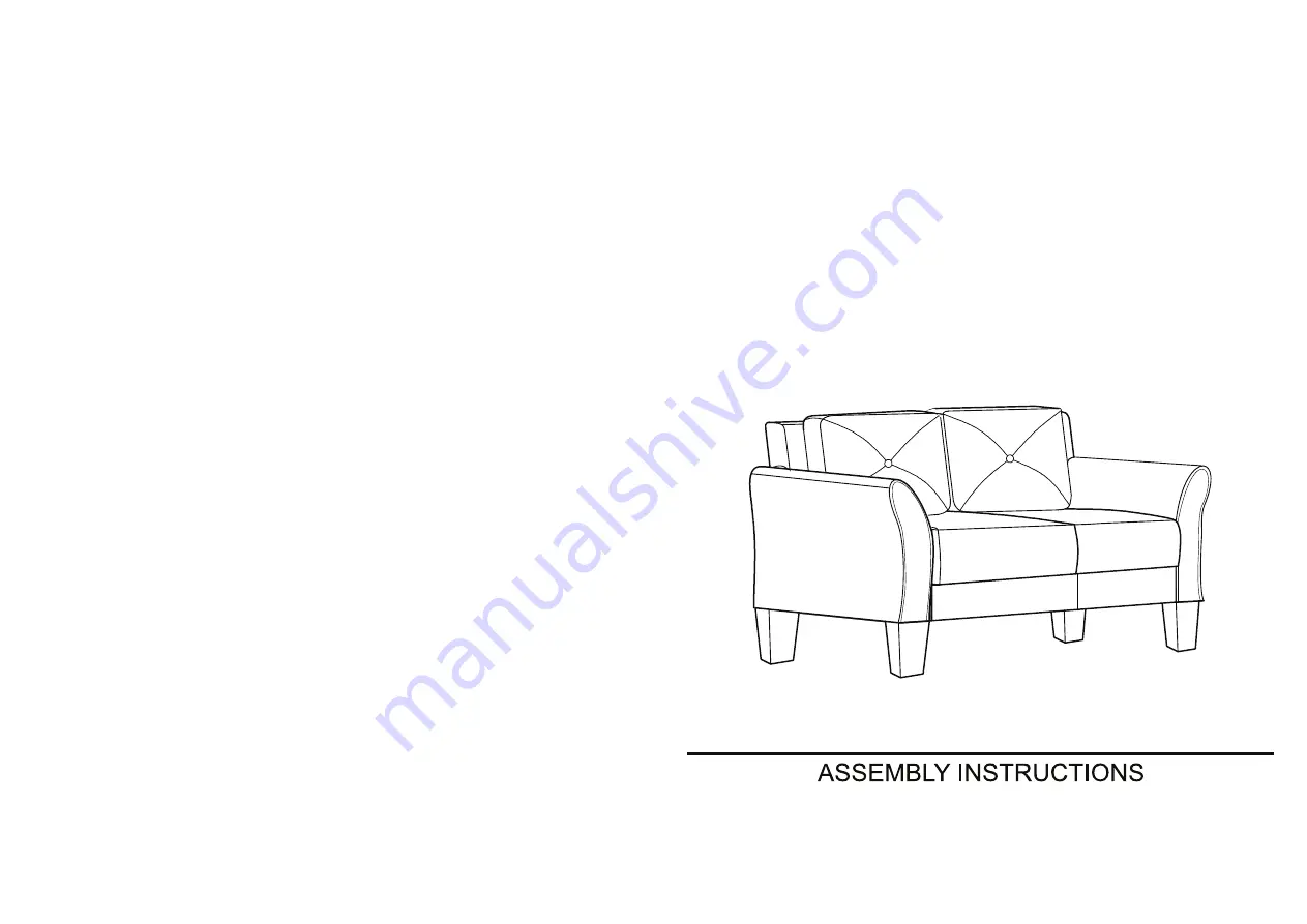 Lifestyle Solutions Hartford with curve arm loveseat Скачать руководство пользователя страница 1