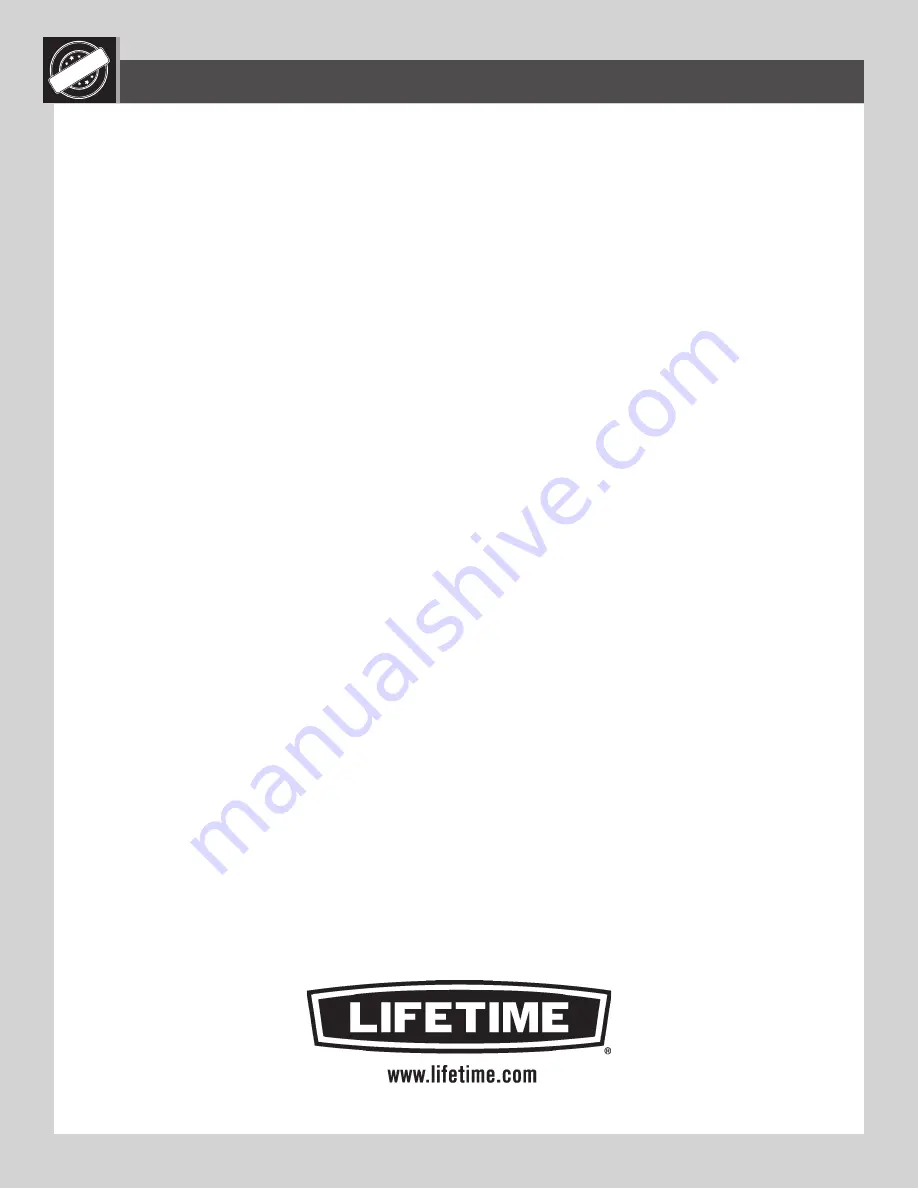 Lifetime 101301 Assembly Instructions Manual Download Page 34