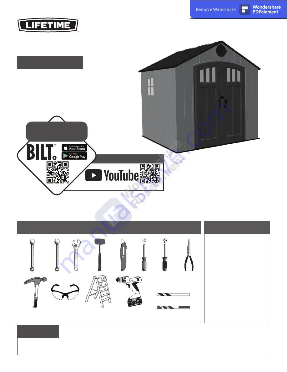 Lifetime 60370 Assembly Instructions Manual Download Page 2