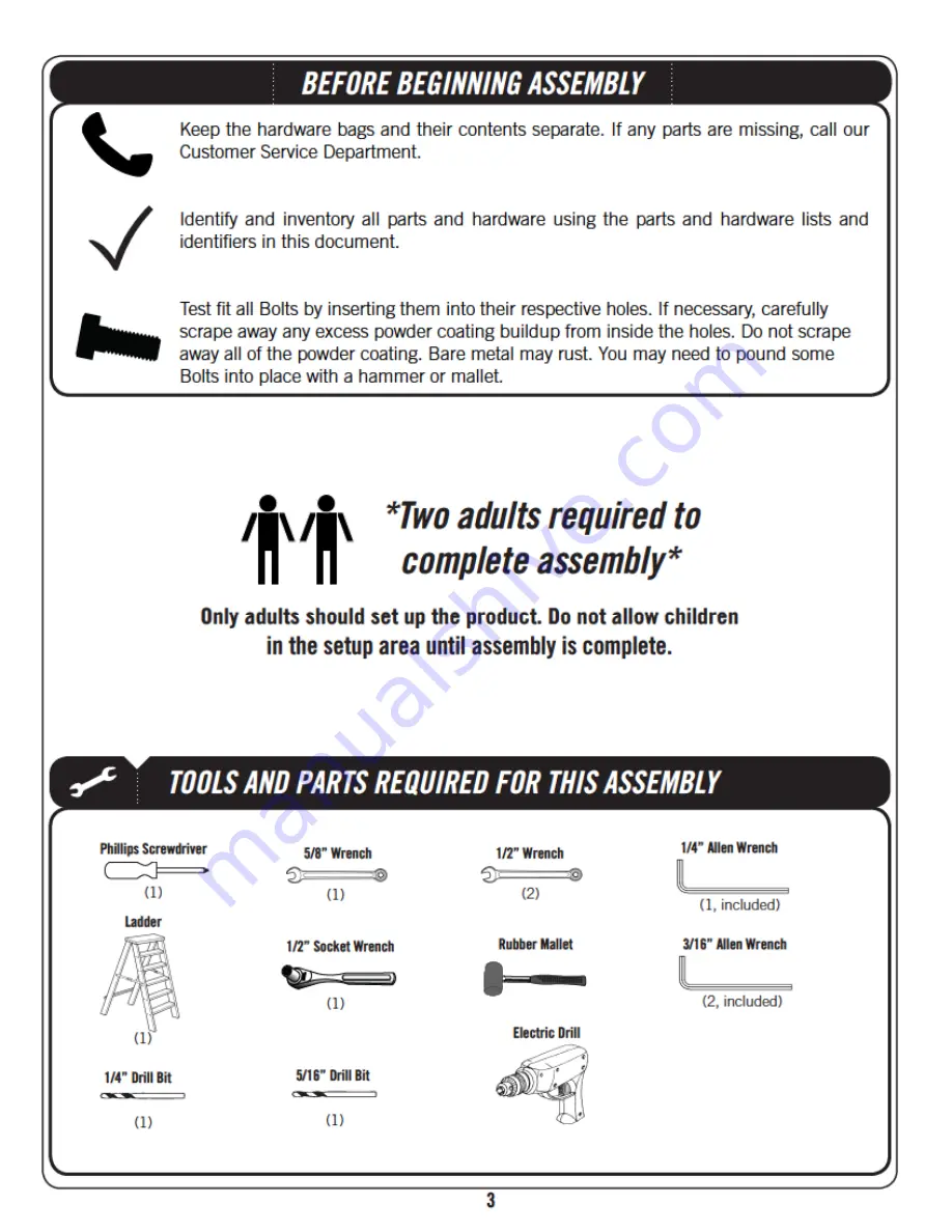 Lifetime A-FRAME PLAYSET 90042 Owner'S Manual Download Page 3