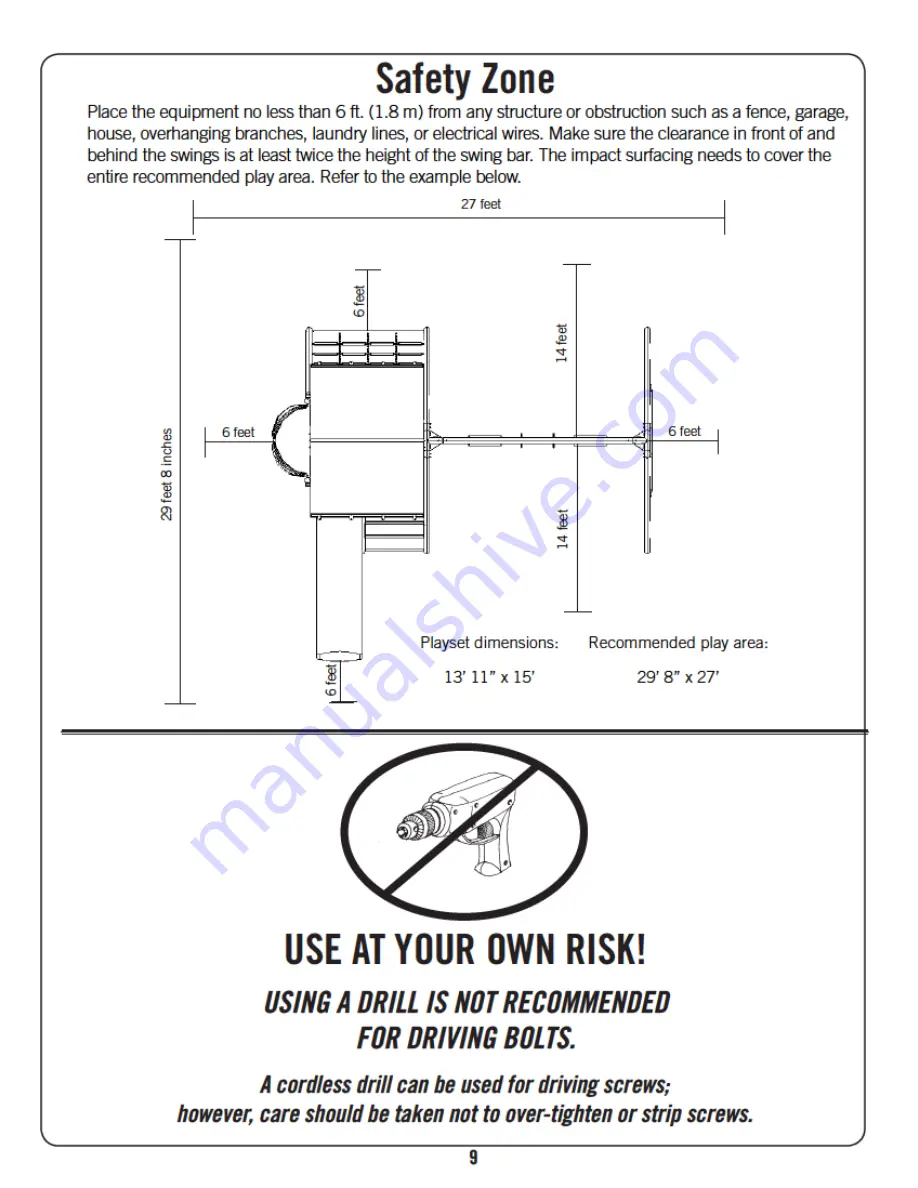 Lifetime A-FRAME PLAYSET 90042 Owner'S Manual Download Page 9