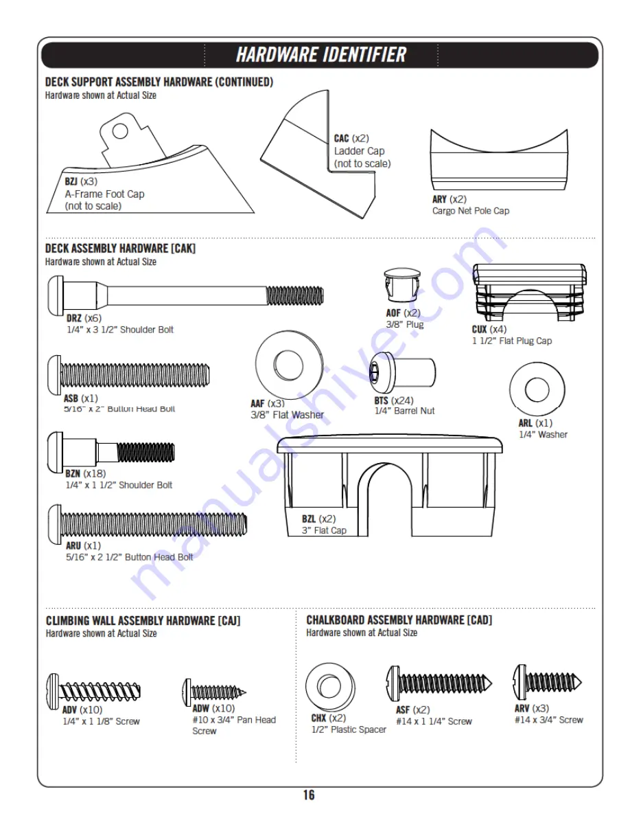 Lifetime A-FRAME PLAYSET 90042 Owner'S Manual Download Page 16