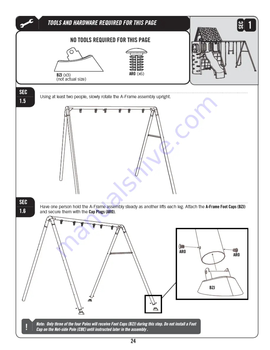 Lifetime A-FRAME PLAYSET 90042 Owner'S Manual Download Page 24