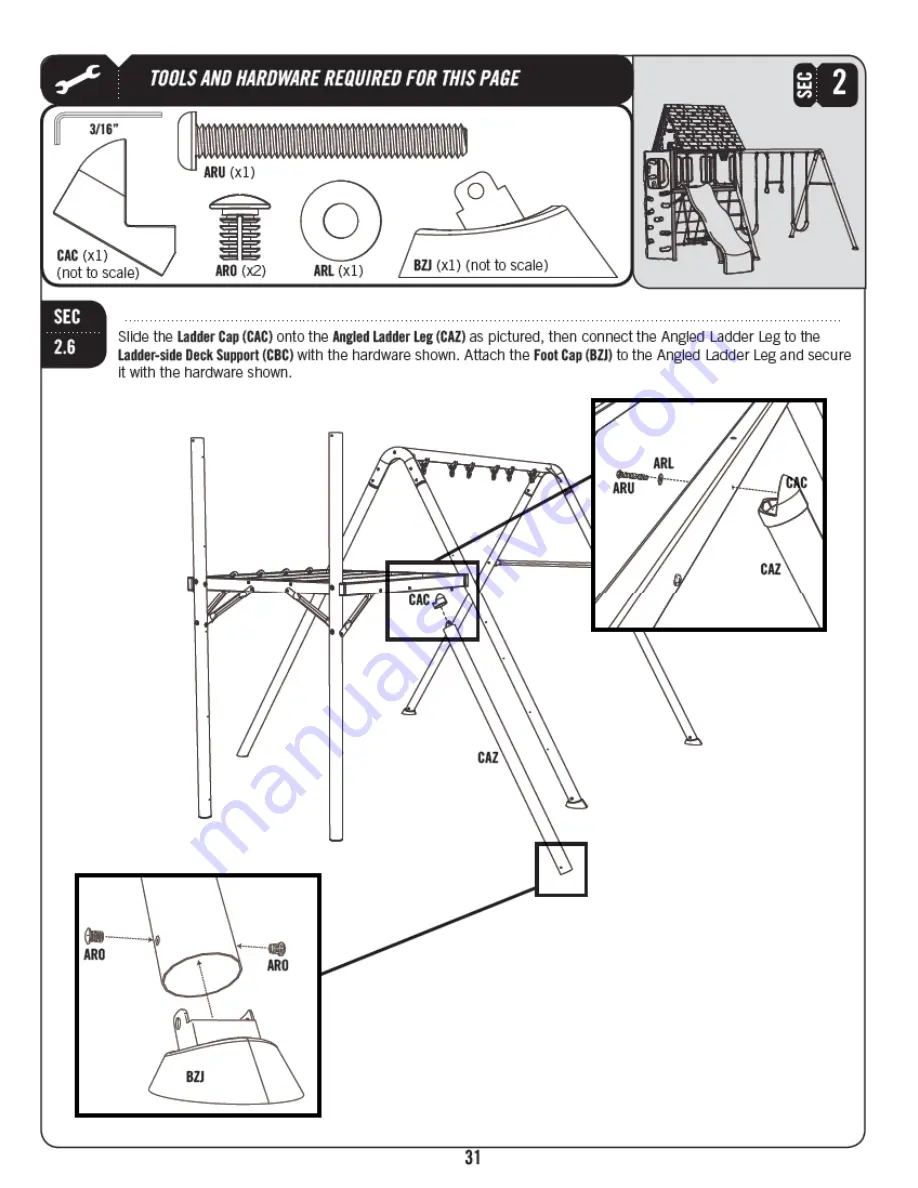 Lifetime A-FRAME PLAYSET 90042 Owner'S Manual Download Page 31