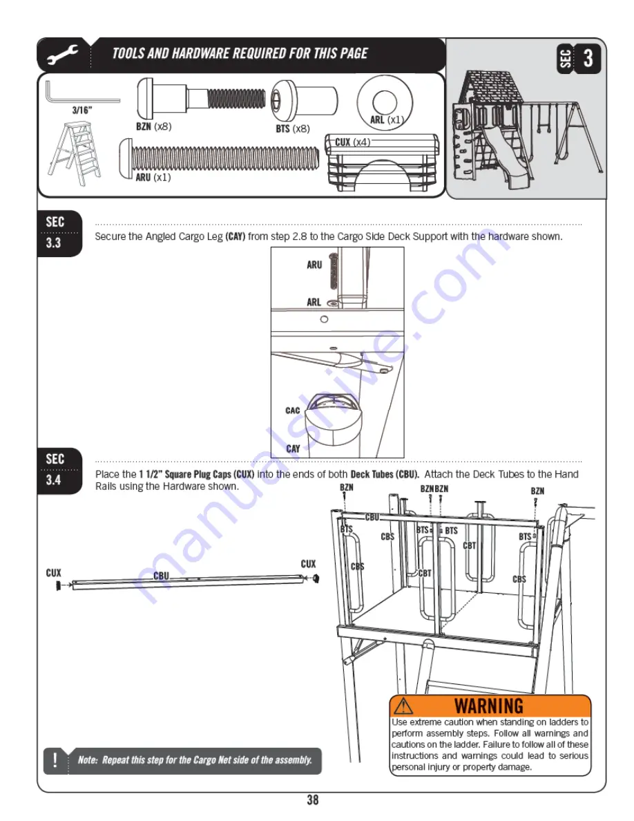 Lifetime A-FRAME PLAYSET 90042 Скачать руководство пользователя страница 38