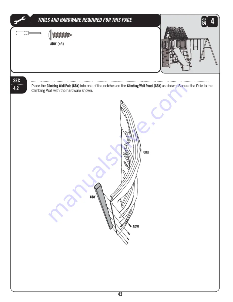 Lifetime A-FRAME PLAYSET 90042 Owner'S Manual Download Page 43