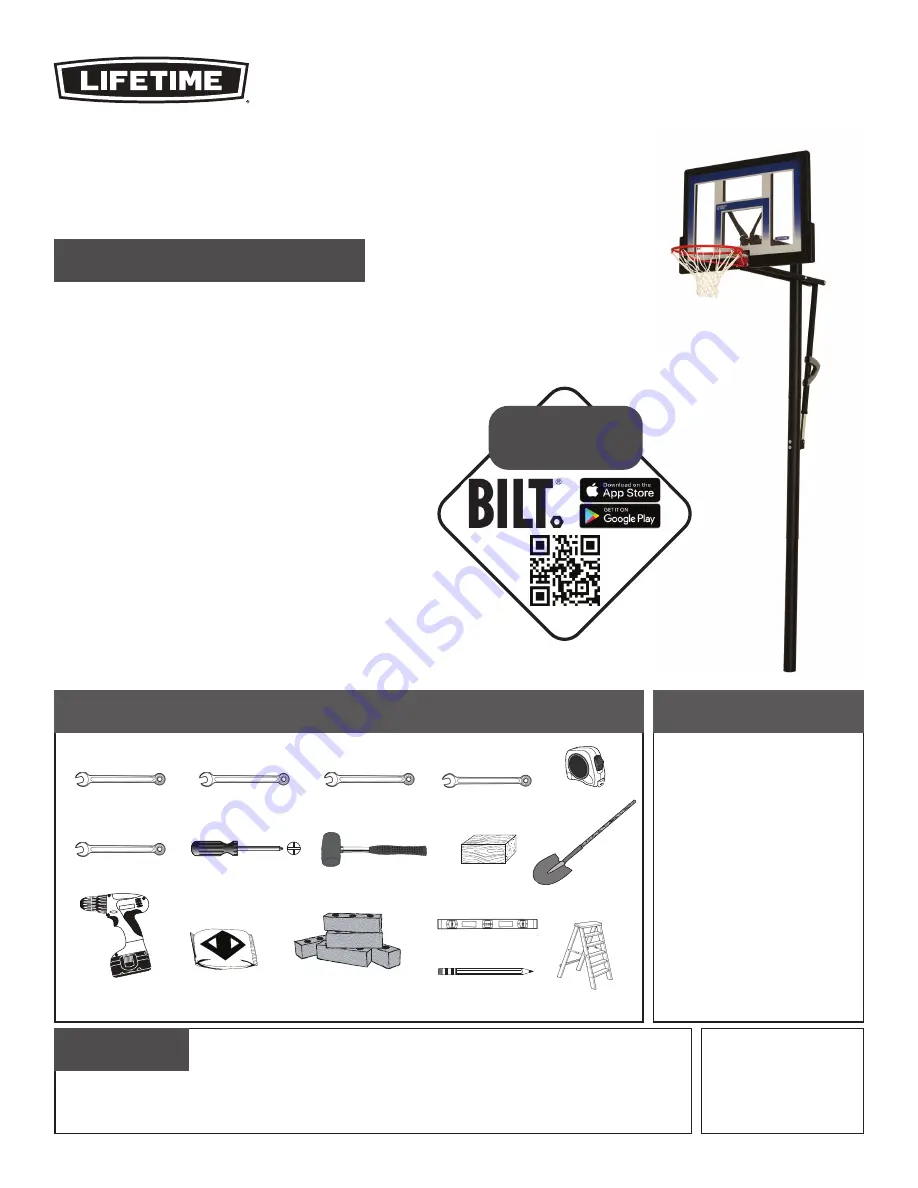 Lifetime ACTION GRIP 90020 Assembly Instructions Manual Download Page 1