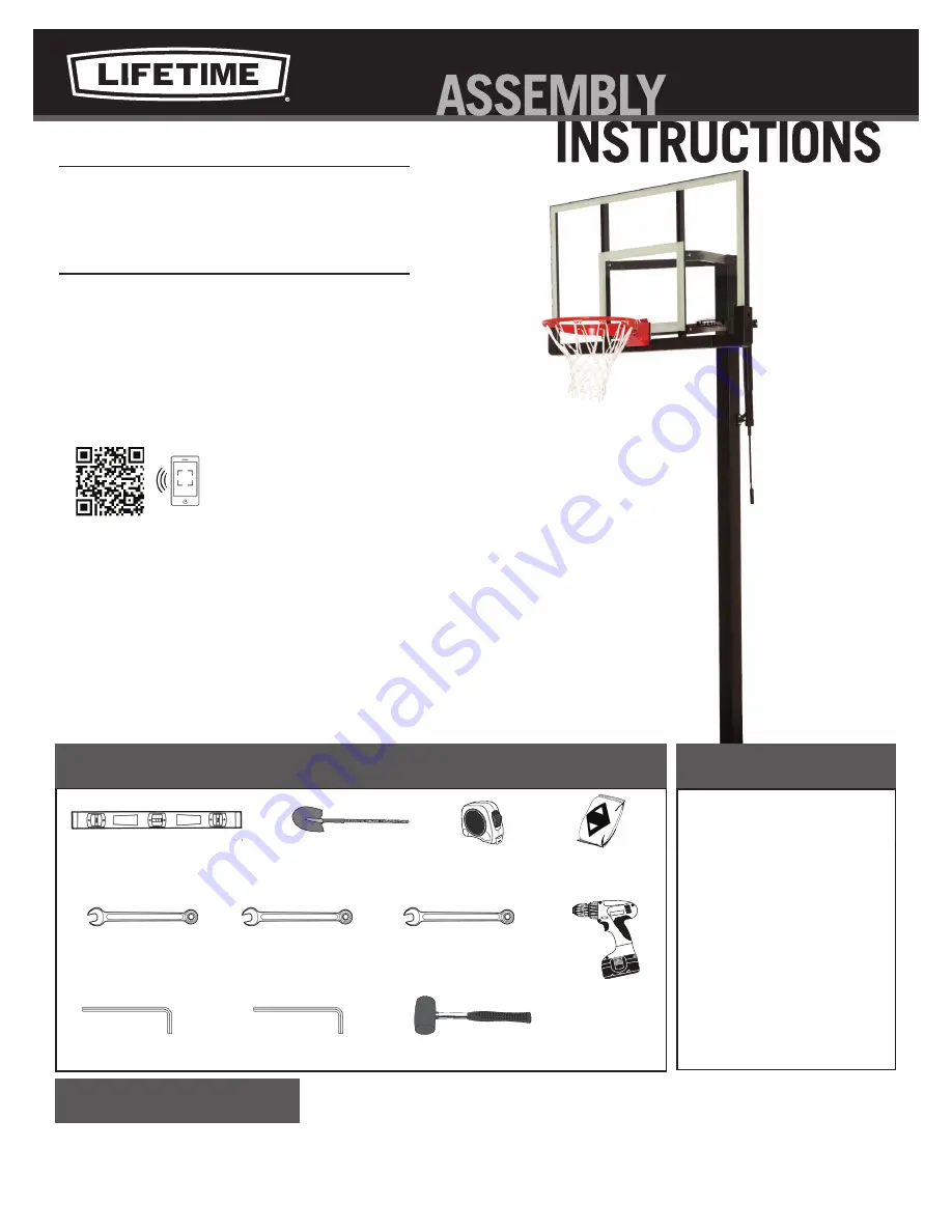 Lifetime CRANK ADJUST Assembly Instructions Manual Download Page 1