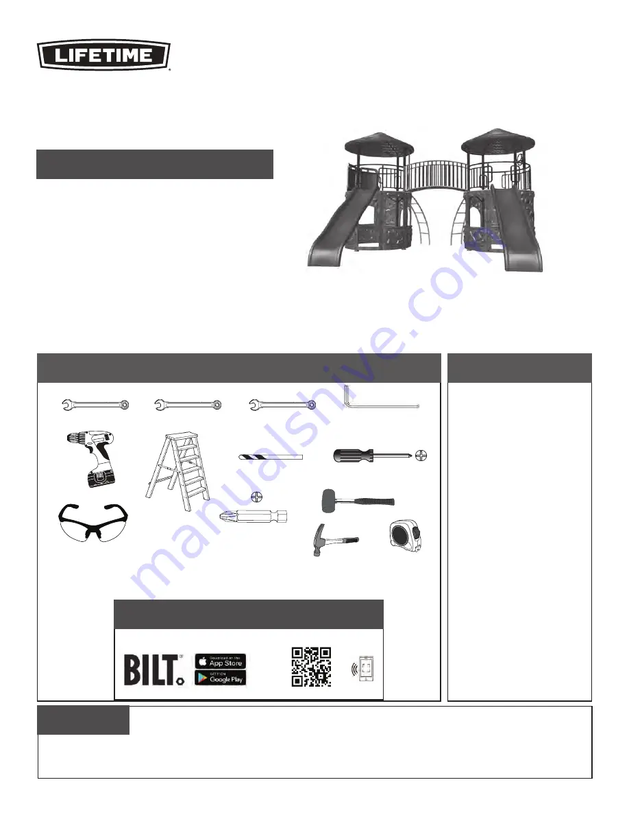 Lifetime DOUBLE ADVENTURE 90971 Assembly Instructions Manual Download Page 1