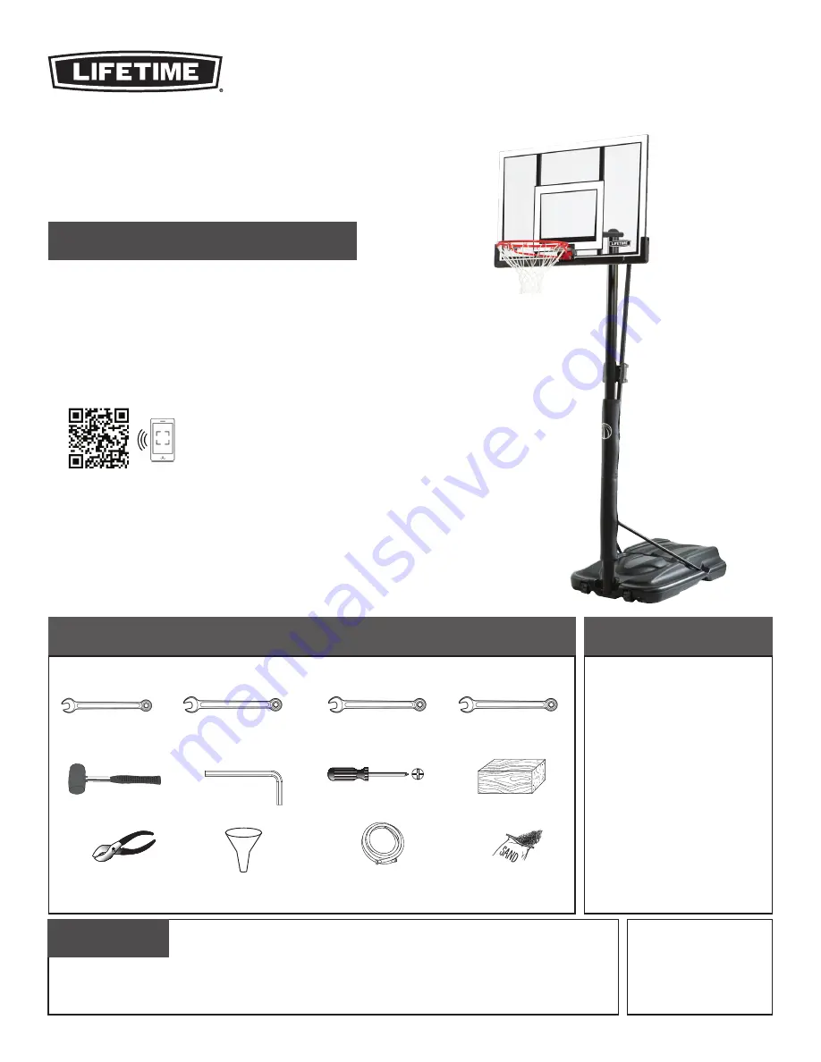 Lifetime FRONT ADJUST 90607 Assembly Instructions Manual Download Page 1