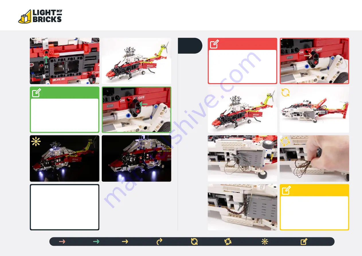 LIGHT MY BRICKS LEGO AIRBUS H175 RESCUE HELICOPTER 42145 LIGHT KIT Installation Manual Download Page 31