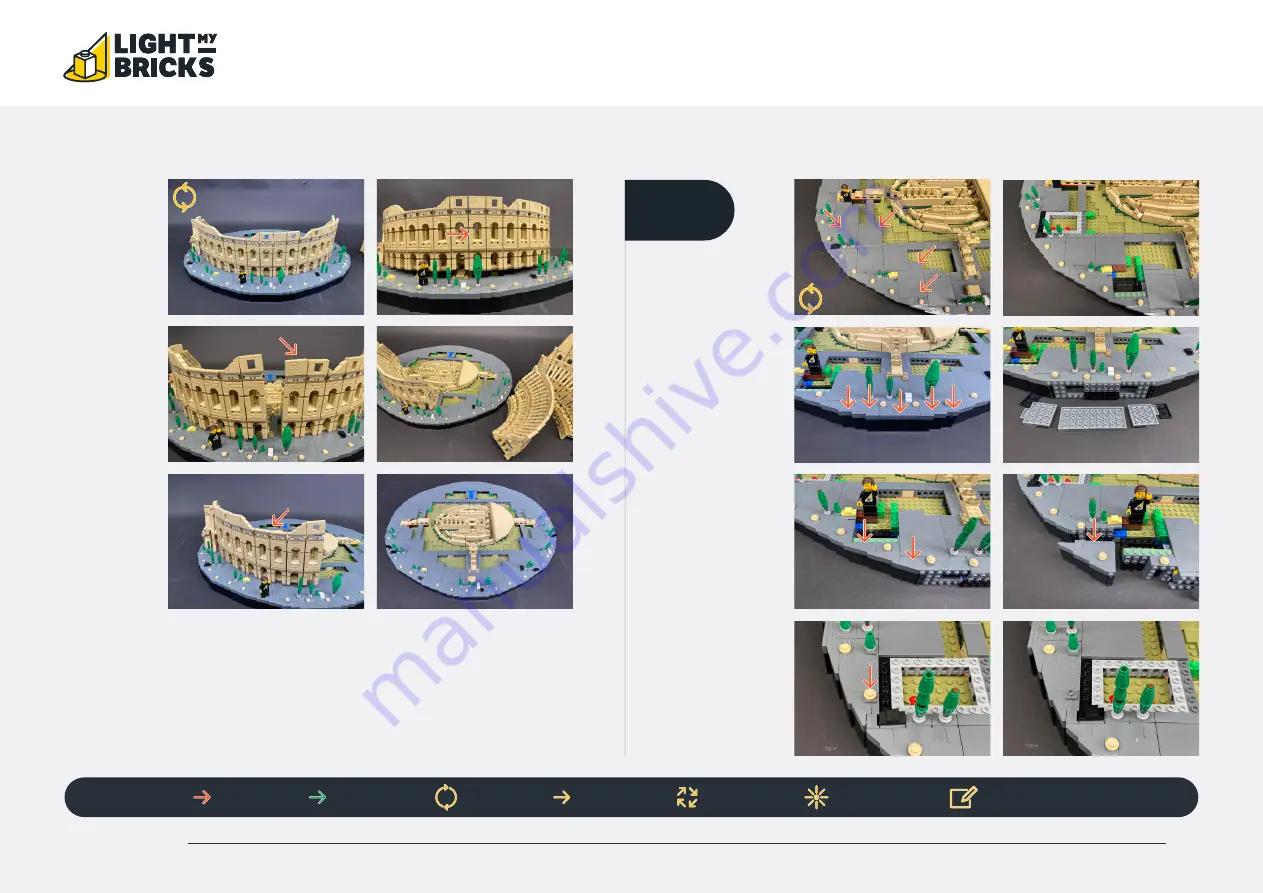 LIGHT MY BRICKS LEGO COLOSSEUM 10276 LIGHT KIT Installation Manual Download Page 10