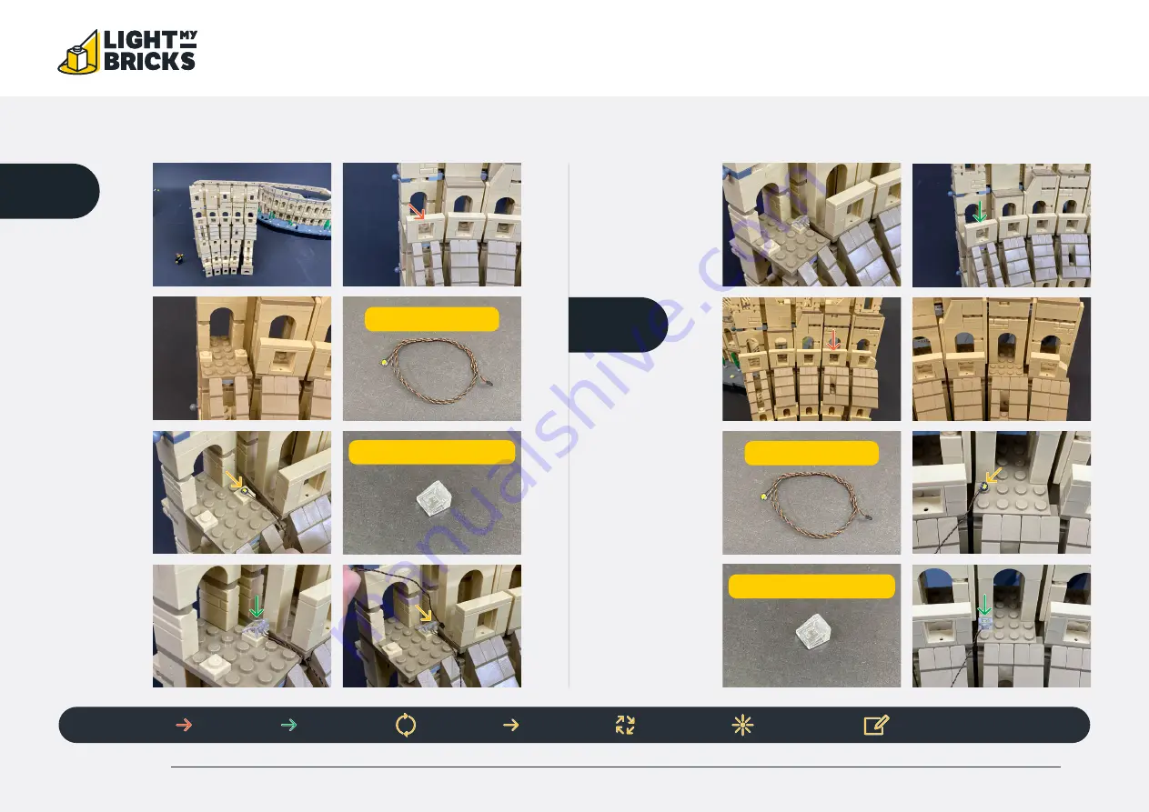 LIGHT MY BRICKS LEGO COLOSSEUM 10276 LIGHT KIT Installation Manual Download Page 34