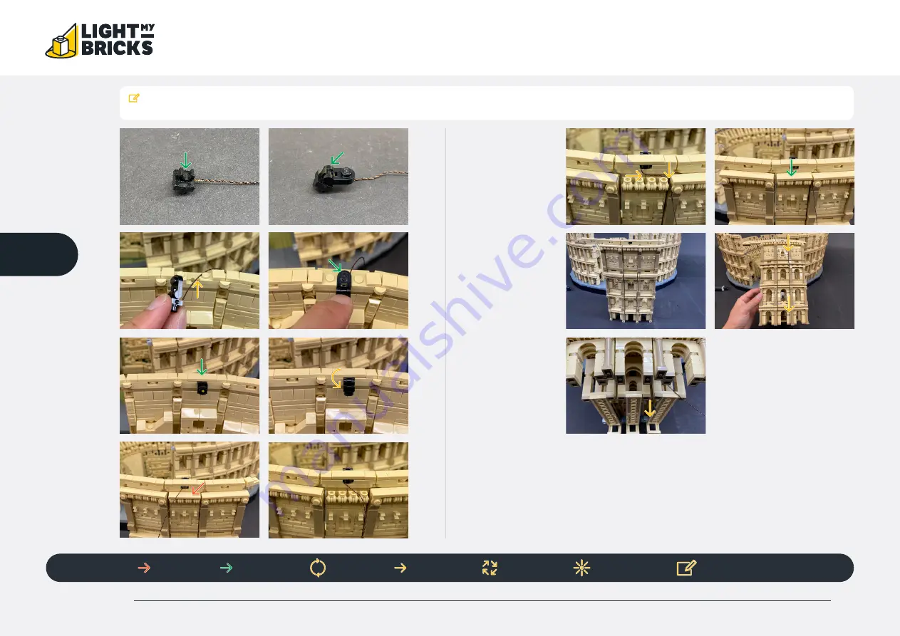 LIGHT MY BRICKS LEGO COLOSSEUM 10276 LIGHT KIT Installation Manual Download Page 42